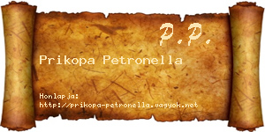 Prikopa Petronella névjegykártya